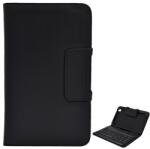 SEENDA tok álló, bőr hatású (FLIP, bluetooth billentyűzet, asztali tartó, QWERTY, angol nyelvű) FEKETE Samsung Galaxy Tab Pro 8.4 3G (SM-T321), Samsung Galaxy Tab Pro 8.4 LTE (SM-T325), Samsun (IS11-STP8)
