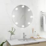 vidaXL Oglindă de perete cu lumini LED, sticlă, rotundă (3078642)
