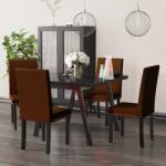 vidaXL Scaune de bucătărie, 4 buc, maro, PVC (336806)
