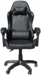  Gamer szék nyak- és derékpárnával - fekete (KE21-173)