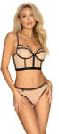 Obsessive Nudelia Top & Panties Nude-Black L/XL