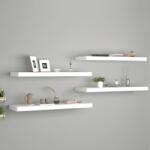 vidaXL Rafturi de perete, 4 buc. , alb, 80 x 23, 5 x 3, 8 cm, MDF (323816) Raft