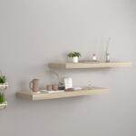 vidaXL Rafturi de perete suspendate 2 buc. , stejar, 80x23, 5x3, 8 cm MDF (323878) Raft
