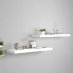 vidaXL Rafturi de perete suspendate, 2 buc. , alb, 80x23, 5x3, 8 cm, MDF (323815) Raft