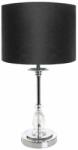 Eurofirany Monik asztali lámpa bársony búrával Fekete/ezüst 30x30x53 cm (HS390864)