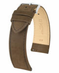 Hirsch Osiris Nubuck borjúbőr óraszíj, sötétbarna, 16/14