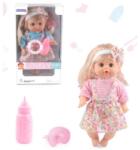 Magic Toys Sweet Baby baba szőke hajjal nyári ruhában, hanggal és cumikkal (MKL648203)