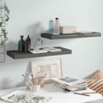 vidaXL Rafturi de perete, 2 buc. , gri extralucios, 60x23, 5x3, 8 cm, MDF (323791) Raft