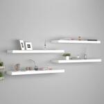 vidaXL Rafturi de perete suspendate, 4 buc. , alb, 90x23, 5x3, 8 cm, MDF (323819) Raft