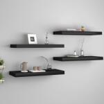 vidaXL Rafturi de perete, 4 buc. , negru, 60 x 23, 5 x 3, 8 cm, MDF (323834) Raft
