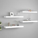 vidaXL Rafturi de perete suspendate, 4 buc. , alb, 60x23, 5x3, 8 cm, MDF (323813) Raft