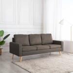 vidaXL Canapea cu 3 locuri, gri taupe, material textil (288721) Canapea
