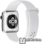  Okosóra szíj - FEHÉR - szilikon, 125mm + 109mm hosszú - Apple Watch Series 1/2/3 42mm / 4/5/6/SE 44mm / 7/8 45mm / Ultra 49mm