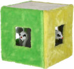 Kerbl Cube sisal macskajáték kocka - zöld / sárga, 20 x 20 x 20 cm - delifarm