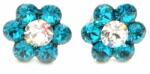  Kis virág fülbevaló (türkiz-fehér) (3178182)