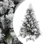 vidaXL Brad de Crăciun cu zăpadă & conuri, 150 cm, PVC&PE (340530)