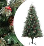 vidaXL Brad de Crăciun cu conuri de pin, verde, 225 cm, PVC&PE (340528) - vidaxl