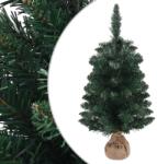 vidaXL Brad de Crăciun artificial cu suport verde 90 cm PVC (340538)