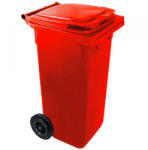 Anro Háztartási kuka 120 L piros, műanyag, kerekes (11911)
