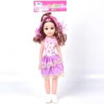 Magic Toys Baba szívecskés szoknyás ruhában melíros frizurával - 46 cm (MKL533984)