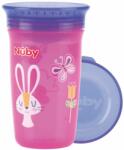 NUBY Cană necurgătoare 360 ° 300 ml, 6 m + roz/violet (AGSNV0414002PINK)