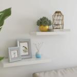vidaXL Rafturi perete suspendate 2 buc. alb/stejar 60x23, 5x3, 8 cm MDF (326577) Raft