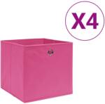 vidaXL Cutii depozitare, 4 buc. , roz, 28x28x28 cm, textil nețesut (325203)