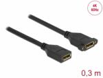 Delock Cablu Displayport 4K60Hz M-M montare panou 0.3m, Delock 87099 (87099)