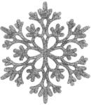 SPRINGOS 12 db-os Hópehely, 10 cm-es karácsonyi dísz, ezüst (CA0749)