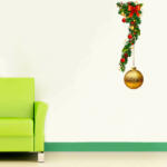  Sticker decorativ Decoratiune Craciun Ghirlanda cu Glob