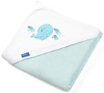 Babyono Хавлия от бамбук с качулка Babyono, 85 х 85 cm, синя с апликация на кит (5901435412640) - ozone