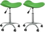 vidaXL Scaune de bucătărie pivotante, 2 buc. , verde, piele ecologică (335108)
