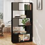 vidaXL Bibliotecă/Separator cameră, negru lucios, 80x24x155 cm, PAL (809150) Biblioteca