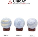  Sfera Calcit Albastru Mineral Natural - 50-52 x 50-52 mm - Unicat