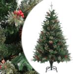 vidaXL Brad de Crăciun cu conuri de pin, verde, 120 cm, PVC&PE (340525) - vidaxl