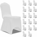 vidaXL Huse de scaun elastice, 18 buc. , alb (3051635)