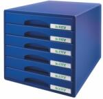 LEITZ Irattároló, műanyag, 6 fiókos, LEITZ Plus, kék (E52120035) - becsiirodaker