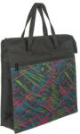 DUNER Elöl 1 zsebes fekete bevásárló táska színes mintás betéttel (fekete színes mintás)
