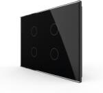 LIVOLO Intrerupator cvadruplu cu touch Livolo din sticla - standard italian - culoare negru
