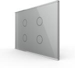 LIVOLO Intrerupator cvadruplu cu touch Livolo din sticla - standard italian - culoare gri