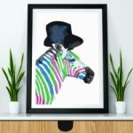 Pictorul Fericit Colourful Zebra - Pictură pe numere Panza pictura