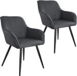 tectake 404086 2 marilyn vászon kinézetű székek - sötétszürke