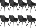 tectake 404085 8 marilyn vászon kinézetű szék - fekete