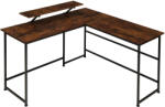 tectake 404229 melrose íróasztal 140x130x76, 5cm - ipari sötét fa, rusztikus