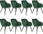 tectake 404029 8 marilyn bársony kinézetű szék, fekete színű - sötétzöld/fekete