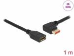 Delock Cablu prelungitor Displayport 8K60Hz/4K240Hz HDR unghi stanga/drept T-M 1m, Delock 87073 (87073)