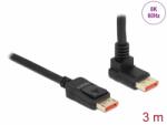 Delock Cablu Displayport 8K60Hz/4K240Hz drept/unghi sus cu HDR 3m, Delock 87056 (87056)