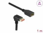 Delock Cablu prelungitor Displayport 8K60Hz/4K240Hz HDR unghi jos/drept T-M 1m, Delock 87087 (87087)