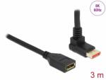 Delock Cablu prelungitor Displayport 8K60Hz/4K240Hz HDR unghi sus/drept T-M 3m, Delock 87084 (87084)