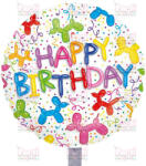  Happy Birthday lufi kutyás fólia lufi, 45cm
